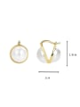 thumb Brass Imitation Pearl Geometric Minimalist Clip Earring 2