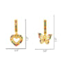 thumb Brass Cubic Zirconia Heart Dainty Huggie Earring 4