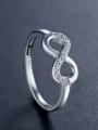 thumb 925 Sterling Silver Cubic Zirconia Number 8 Dainty Band Ring 1