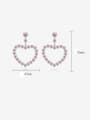 thumb Brass Cubic Zirconia Heart Minimalist Cluster Earring 1