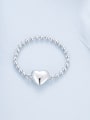 thumb 925 Sterling Silver Heart Minimalist Bead Ring 2