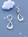 thumb 925 Sterling Silver With Platinum Plated Minimalist Water Drop Clip On Earrings 2