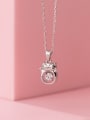 thumb 925 Sterling Silver Cubic Zirconia Cat Cute Necklace 0