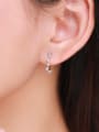 thumb 925 Sterling Silver Cubic Zirconia Geometric Minimalist C Shaped Stud Earring 1