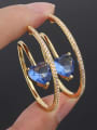 thumb Copper Cubic Zirconia Heart Luxury Hoop Earring 4
