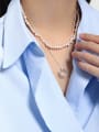 thumb 925 Sterling Silver Freshwater Pearl Geometric Bohemia Necklace 3