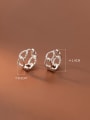 thumb 925 Sterling Silver Hollow Twist  Geometric Minimalist Huggie Earring 3