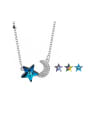thumb 925 Sterling Silver Austrian Crystal Moon Classic Necklace 0