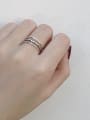 thumb 925 Sterling Silver Geometric Vintage Stackable Ring 1
