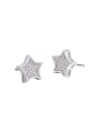 thumb 925 Sterling Silver Cubic Zirconia Star Dainty Stud Earring 0