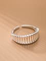 thumb 925 Sterling Silver  Simple hollow vertical lines  Band Ring 0