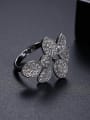 thumb Copper Cubic Zirconia Flower Luxury Band Ring 2