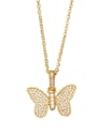 thumb Brass Cubic Zirconia Butterfly Vintage Necklace 0