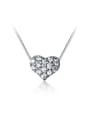 thumb 925 Sterling Silver Cubic Zirconia white Heart Necklace 3