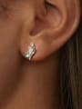 thumb 925 Sterling Silver Cubic Zirconia Irregular Conch Trend Stud Earring 1