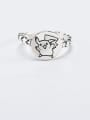 thumb 925 Sterling Silver Pig Vintage Band Ring 0