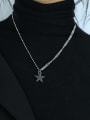 thumb Titanium Steel Star Hip Hop Asymmetric chain  Necklace 4