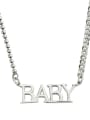 thumb Vintage Sterling Silver With Platinum Plated Simplistic Monogrammed Necklaces 3