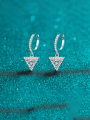 thumb 925 Sterling Silver Moissanite Triangle Dainty Huggie Earring 0