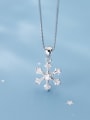 thumb 925 Sterling Silver Snowflake Diamond Pendant  (no chain) 2