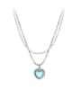 thumb 925 Sterling Silver Heart Minimalist Multi Strand Necklace 0