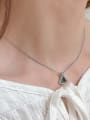 thumb 925 Sterling Silver Cubic Zirconia Triangle Minimalist Necklace 2