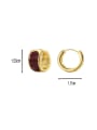 thumb Brass Enamel Geometric Minimalist Huggie Earring 2