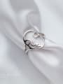 thumb 925 Sterling Silver  Minimalist Hollow Face Free Size Ring 2