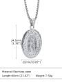 thumb Stainless steel Geometric Hip Hop  Madonna Oval Pendant Necklace 2