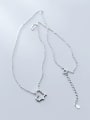 thumb 925 Sterling Silver Cubic Zirconia Hollow  Heart Dainty Necklace 0