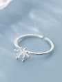 thumb 925 Sterling Silver Flower Minimalist free size Ring 2