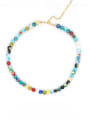 thumb Stainless steel Glass Stone Multi Color Round Bohemia Necklace 0