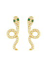 thumb Brass Cubic Zirconia Snake Ethnic Stud Earring 3