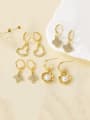 thumb Brass Cubic Zirconia Clover Trend Huggie Earring 0