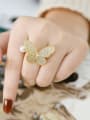 thumb Brass Cubic Zirconia Butterfly Vintage Band Ring 1