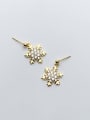 thumb 925 Sterling Silver Cubic Zirconia Snowflakes Minimalist Christmas Drop Earring 2