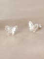 thumb 925 Sterling Silver Butterfly Minimalist Stud Earring 0