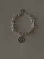 thumb 925 Sterling Silver Geometric Vintage  Queen Coin Link Bracelet 1