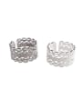 thumb S925 Sterling Silver open cut hand cut lace ring 0
