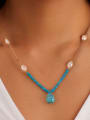 thumb 925 Sterling Silver Imitation Pearl Geometric Trend Necklace 1