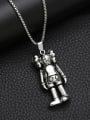 thumb Stainless steel Alloy Pendant Robot Hip Hop Long Strand Necklace 2