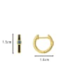 thumb Brass Cubic Zirconia Enamel Geometric Minimalist Huggie Earring 1