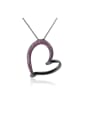 thumb Copper Cubic Zirconia Heart Vintage Pendant Necklace 0