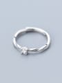 thumb 925 Sterling Silver Cubic Zirconia  Geometric Minimalist Band Ring 1