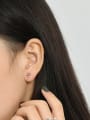 thumb 925 Sterling Silver  Cubic Zirconia Asymmetric pentastar robot Earrings 4