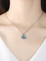 thumb Copper Cubic Zirconia Flower Dainty Necklace 1