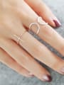 thumb 925 sterling silver line crossing minimalist Free Size Band Ring 1