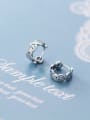 thumb 925 Sterling Silver Face Vintage Stud Earring 1