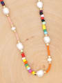 thumb Stainless steel Freshwater Pearl Multi Color Round Bohemia Beaded Necklace 3