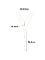 thumb 925 Sterling Silver Cubic Zirconia Tassel Minimalist Lariat Necklace 2